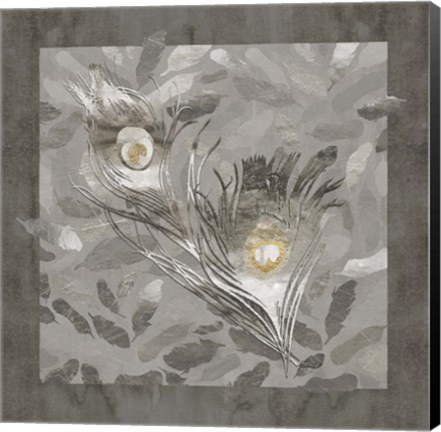 Framed Platinum Feathers Print