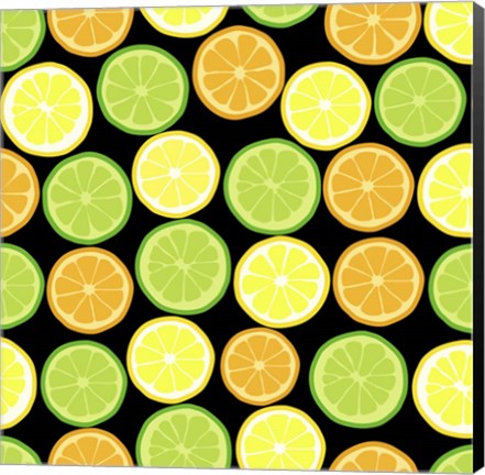 Framed Citrus on Black Print