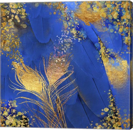 Framed Floral Feathers Print