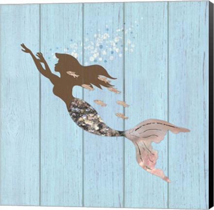 Framed Swimming With The Fishes I Print