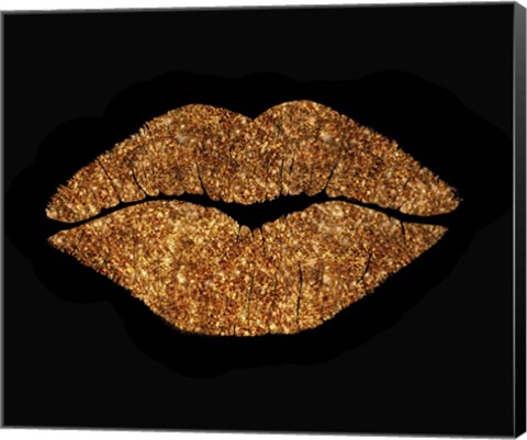Framed Copper Glitter Kiss Print