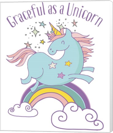 Framed Graceful As A Unicorn Tee Print