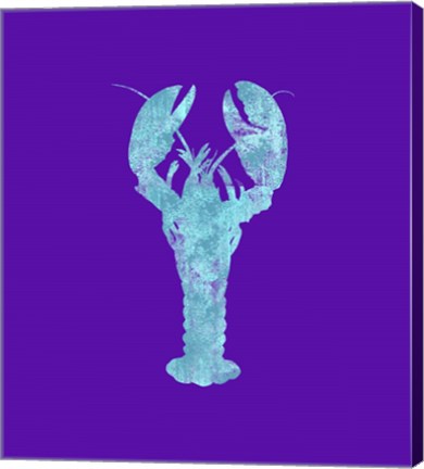 Framed Sponge Lobster Aqua Print