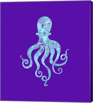 Framed Sponge Octopus Aqua Print