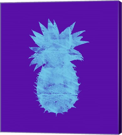 Framed Sponge Pineapple Aqua Print