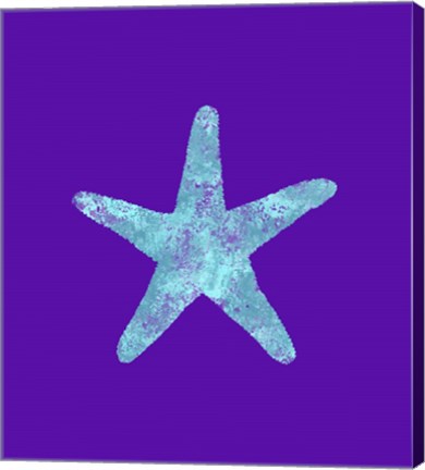 Framed Sponge Sea Star Aqua Print