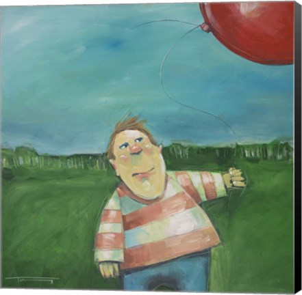 Framed Landscape Boy Balloon Print