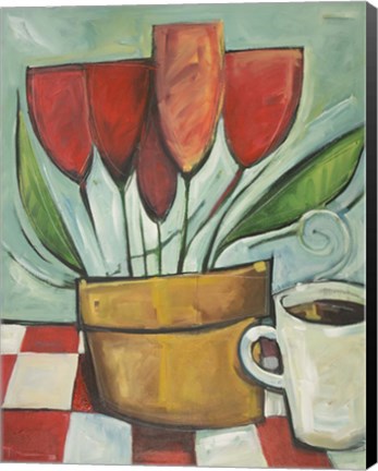 Framed Tulips And Coffee Reprise Print