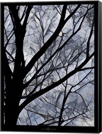 Framed Patchwork Branches Print