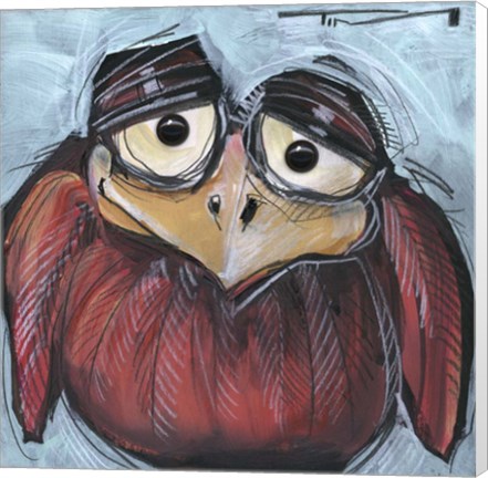 Framed Square Bird 1b Print