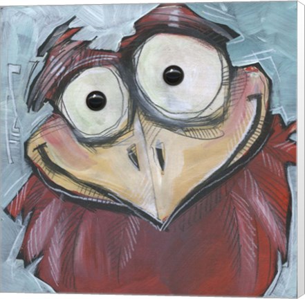 Framed Square Bird 4b Print