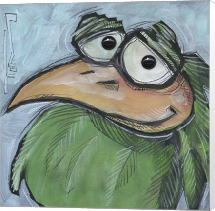 Framed Square Bird 5b Print