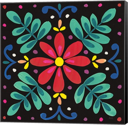 Framed Floral Fiesta Tile VI Print