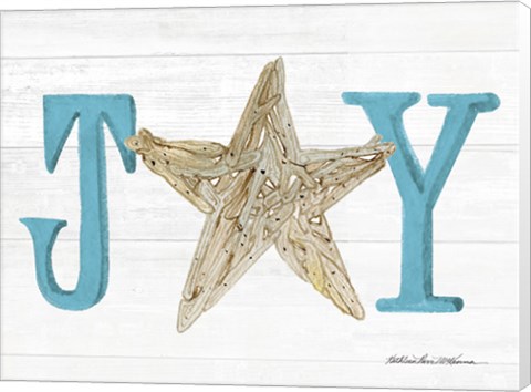 Framed Coastal Holiday Ornament X Joy Print