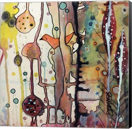 Framed Oiseau Rose Print