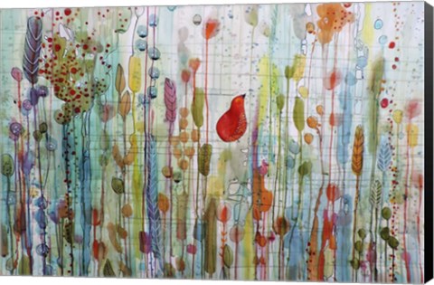 Framed Une Ame Dans Le Jardin Print