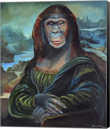 Framed Mona Monkey Lisa Print