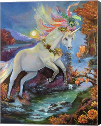 Framed Colour-Fall Unicorn Print