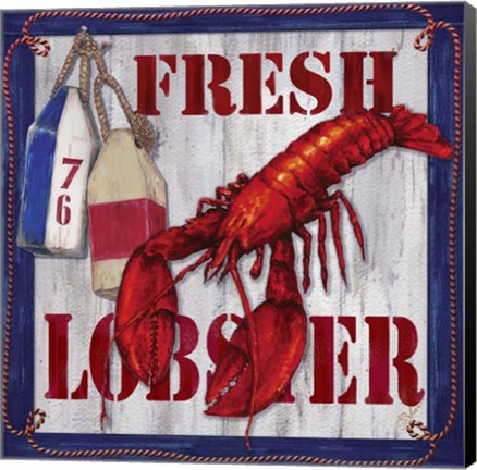 Framed Fresh Lobster Sign 2 Print
