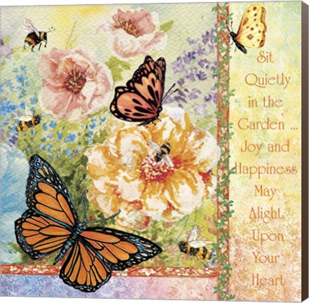 Framed Sit Quietly in the Garden Print