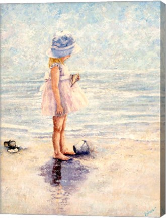 Framed Discoveries At The Beach Print