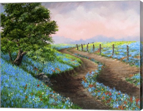 Framed Texas Bluebonnets Crop Print