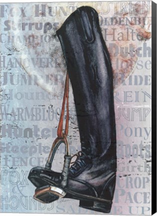 Framed Riding Boot Words Print