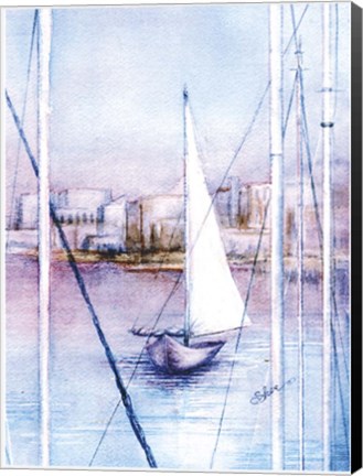 Framed Sailing Into Harbor Print