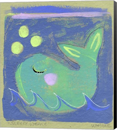 Framed Sleepy Whale Print