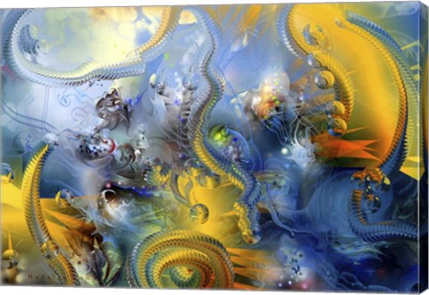 Framed Abstract Yellow Print