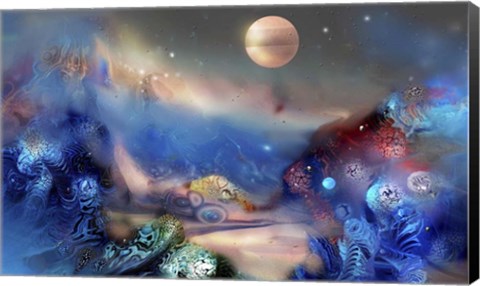 Framed Alien World Orange Moon Print