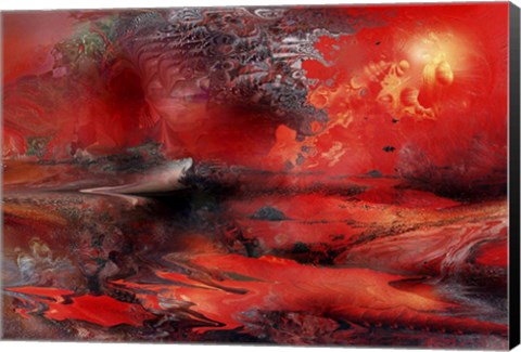 Framed Volcano Planet Red Print