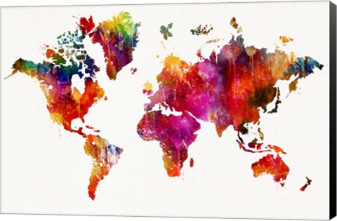 Framed World Map 1 Print