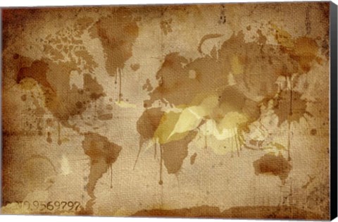 Framed Vintage World Map Print