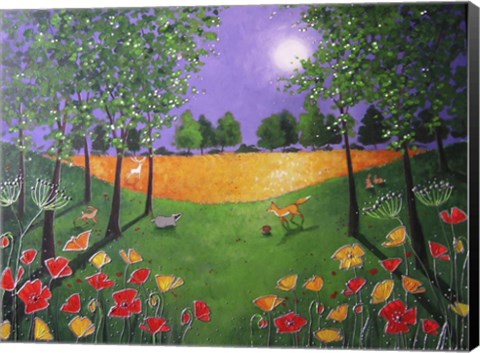 Framed Autumn Evening Poppies Print