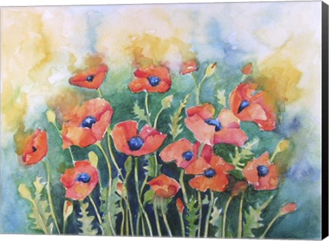 Framed Dancing Poppies Print