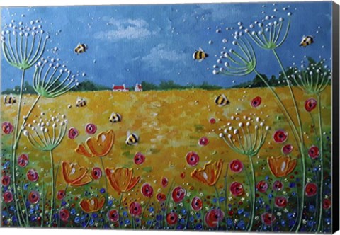 Framed Summer Bumblebees Print