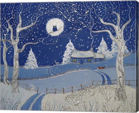 Framed Winter Cottage Print