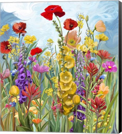 Framed Floral Fields 1 Print