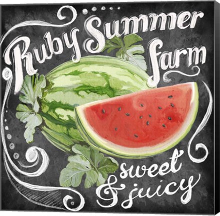 Framed Chalkboard Watermelon Print