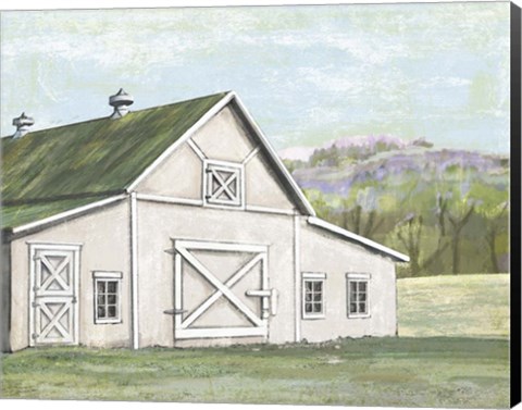 Framed Field Barn in Spring Print