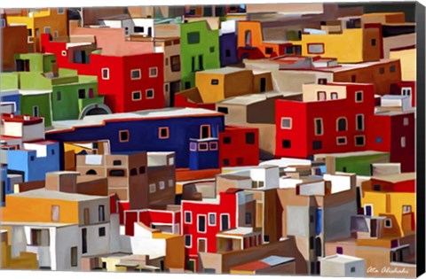 Framed Color town Print