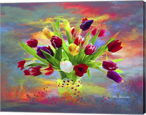 Framed Colorful Flowers Print