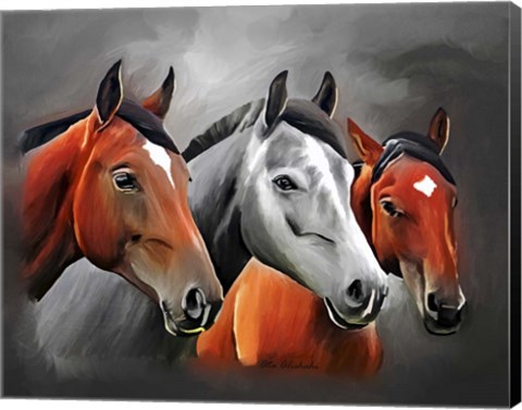 Framed Horses Portrait Print
