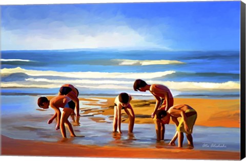 Framed Kids At The Beach? Print