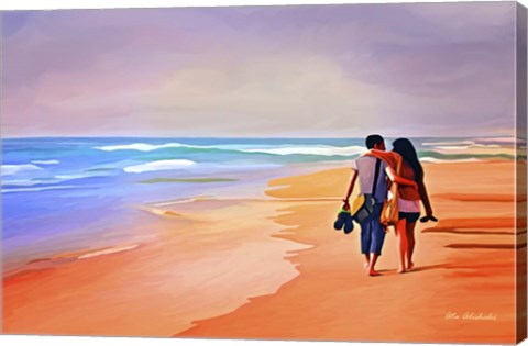 Framed Beach Walk Print