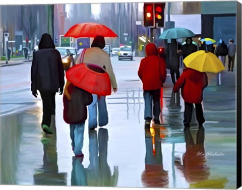 Framed Rainy Street Print