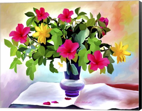 Framed Flowers Colors Print