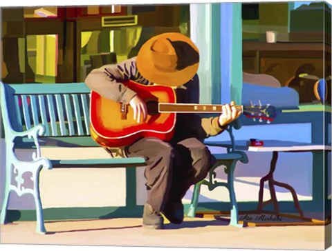 Framed Play His Guitar Print