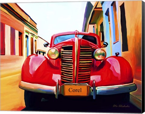 Framed Red Car Print